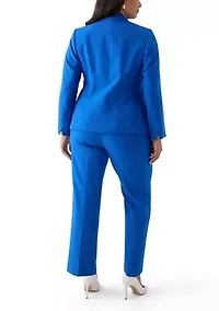 Two-Button Seamed Jacket Pant Suit