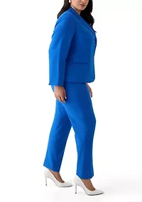 Two-Button Seamed Jacket Pant Suit