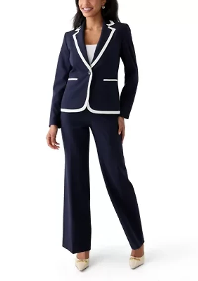 Framed One-Button Pant Suit