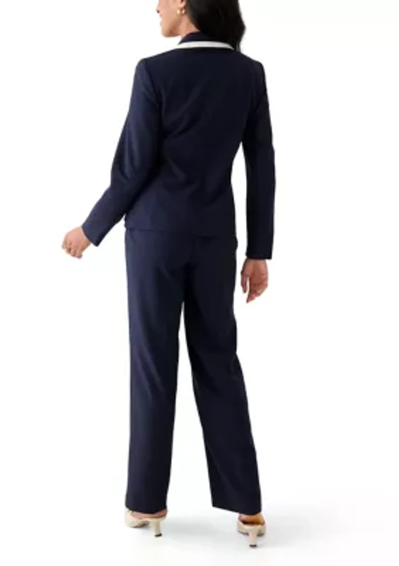 Framed One-Button Pant Suit