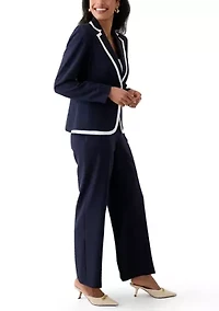 Framed One-Button Pant Suit