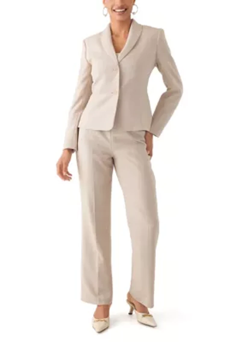Two-Button Shawl Collar Jacket Pant Suit