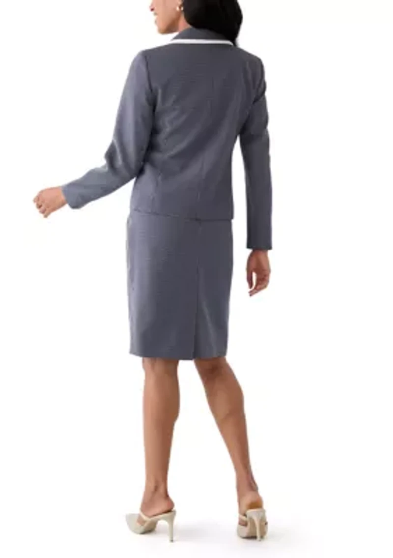 Framed Polka-Dot Skirt Suit