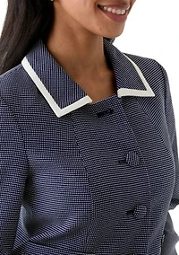 Framed Polka-Dot Skirt Suit