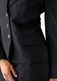 Three-Button Jacket & Flounce Skirt Suit