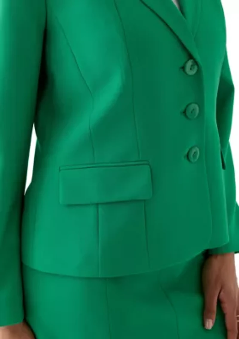 Three-Button Jacket & Flounce Skirt Suit