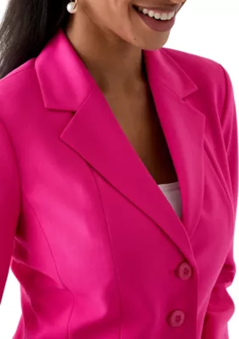 Three-Button Jacket & Flounce Skirt Suit