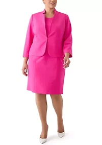 Plus Cutout Kissing Jacket & Sheath Dress Suit