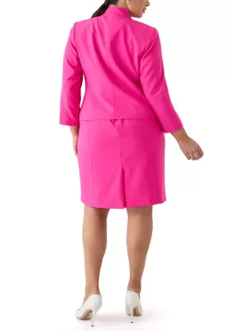 Plus Cutout Kissing Jacket & Sheath Dress Suit