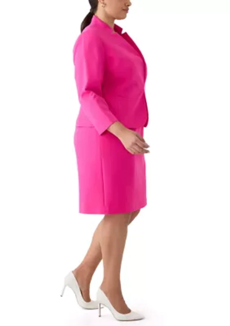 Plus Cutout Kissing Jacket & Sheath Dress Suit