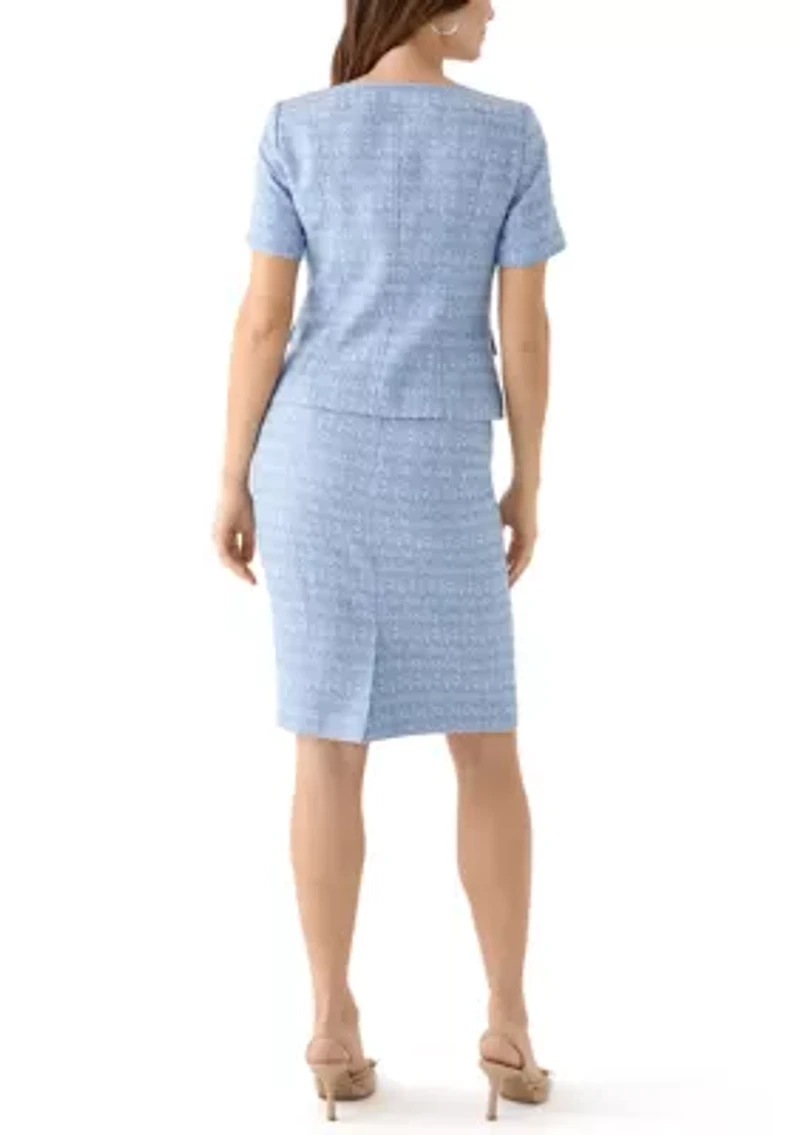 SQUARE NCK JCKT W/PCKTS & SLIM SKRT