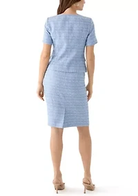 SQUARE NCK JCKT W/PCKTS & SLIM SKRT