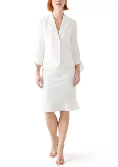 3 BTTN JCKT W/TIE SLEEVES & SKIRT