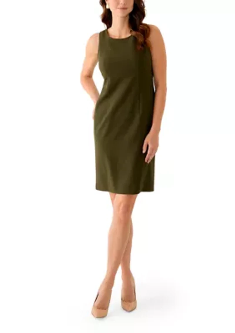 Open Jacket With Slit Sleeves & Empire Seamed Dress