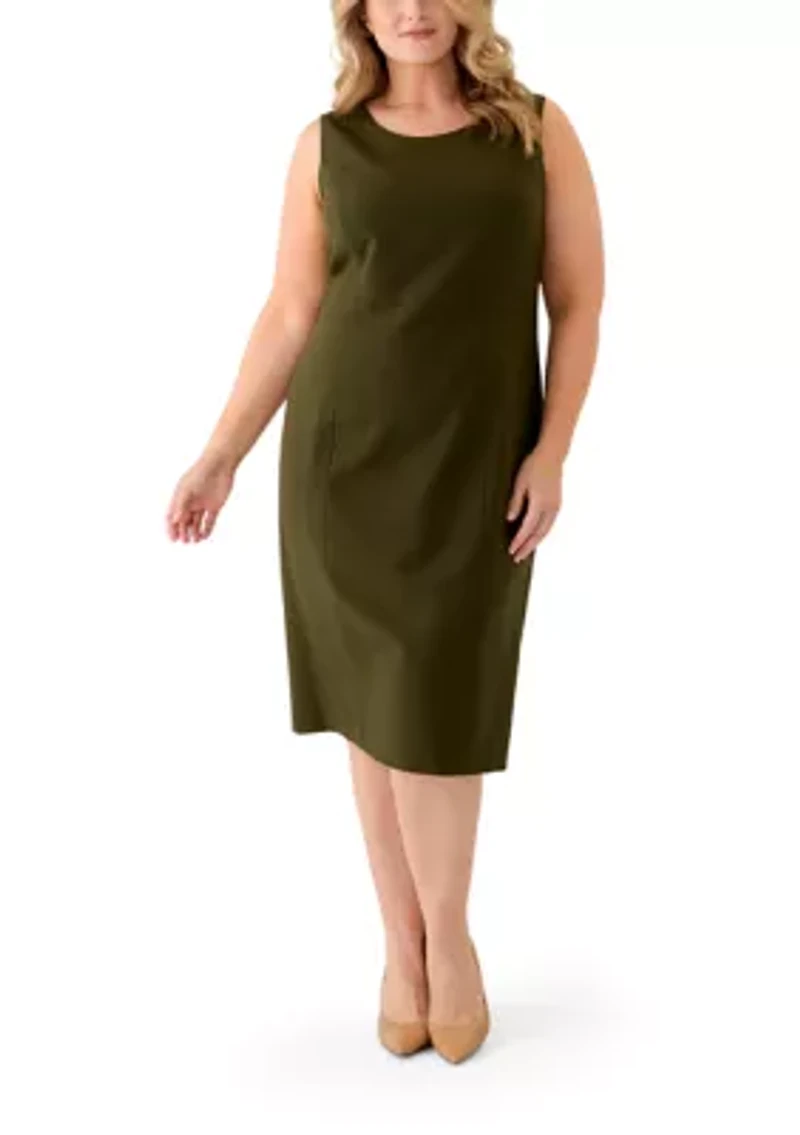 Open Jacket With Slit Sleeves & Empire Seamed Dress