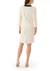 Jewel Neck Framed Jacket & Yoked Slim Skirt