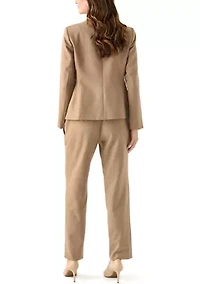 Pinstripe One Button Jacket & Fly Front Slim Pant