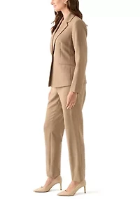 Pinstripe One Button Jacket & Fly Front Slim Pant