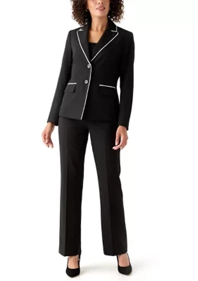 Two Button Jacket with Contrast Piping