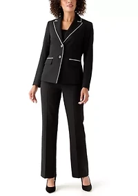 Two Button Jacket with Contrast Piping