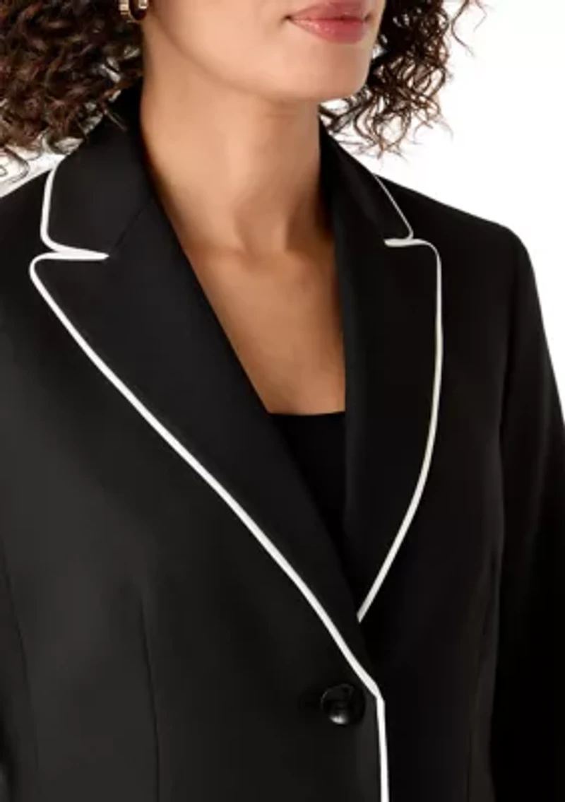 Two Button Jacket with Contrast Piping