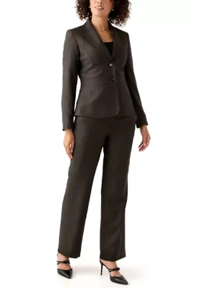 Crosshatch Two Button Jacket with Inset Waist & Trouser