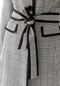 Houndstooth Plaid Framed Trench & Wide Leg Pant