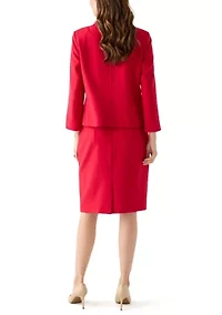 Four Button Jacket with Peter Pan Collar & Skirt