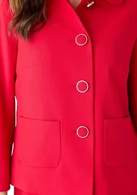 Four Button Jacket with Peter Pan Collar & Skirt