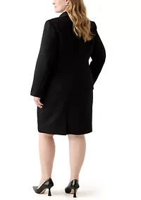 Jacquard Three Button Shawl Collar Jacket & Skirt