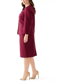 Tonal Jewel Neck Jacket & Skirt