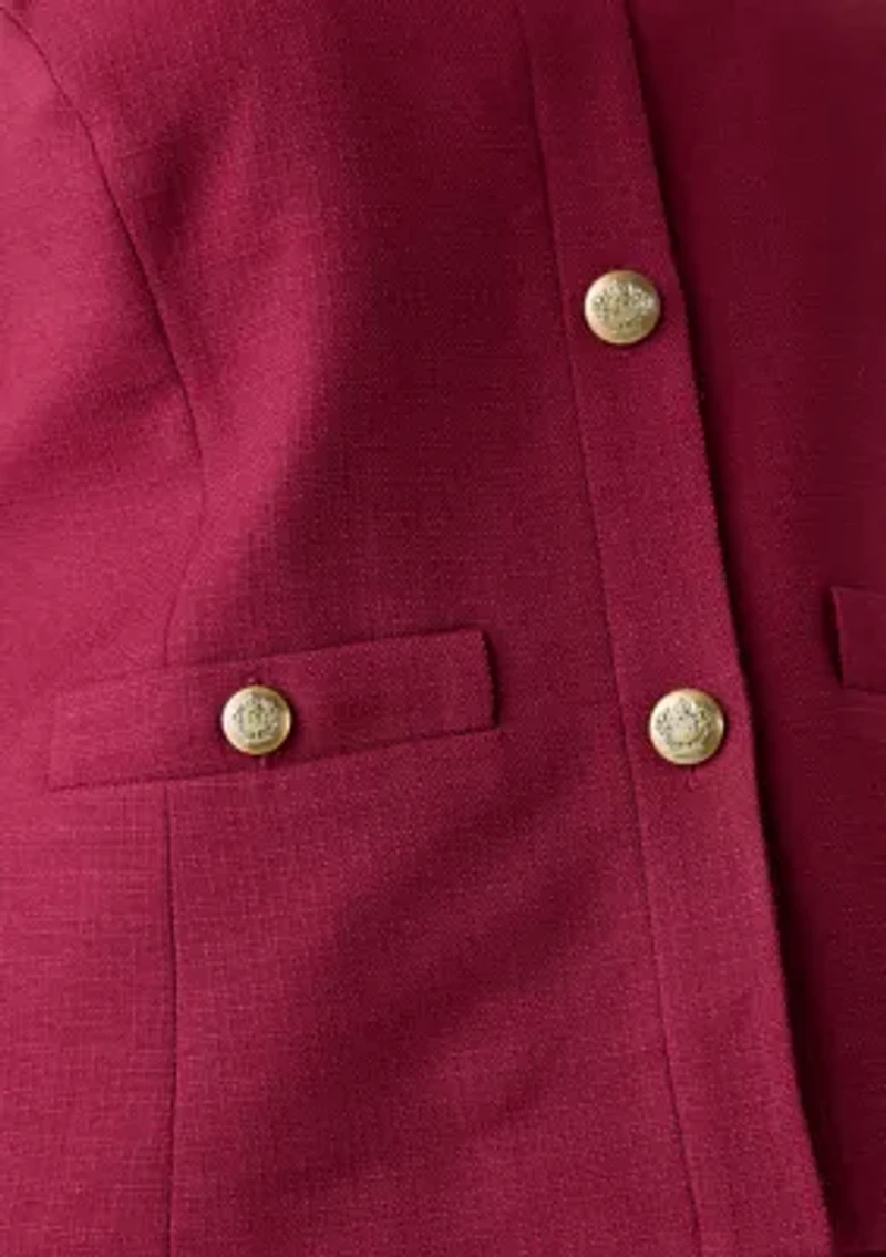 Tonal Jewel Neck Jacket & Skirt