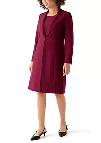 Long Coat & Basic Sheath Dress