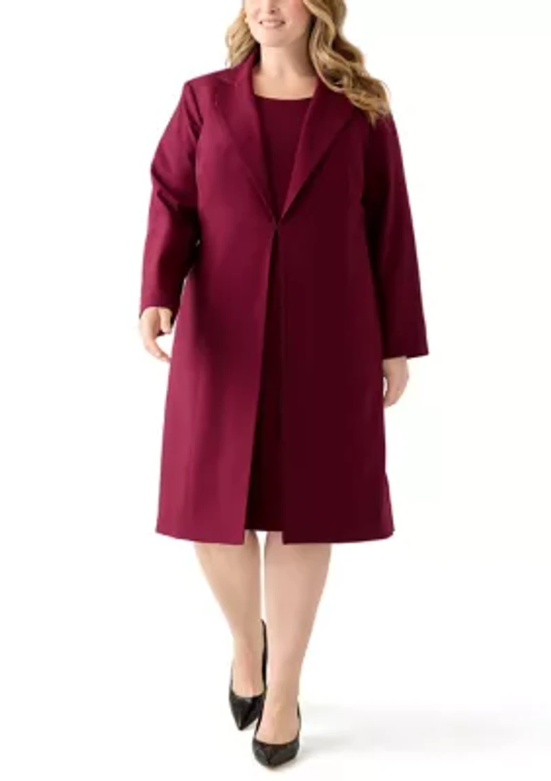 Long Coat & Basic Sheath Dress