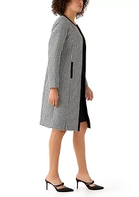 Houndstooth Topper with Framing & Sheath Dress