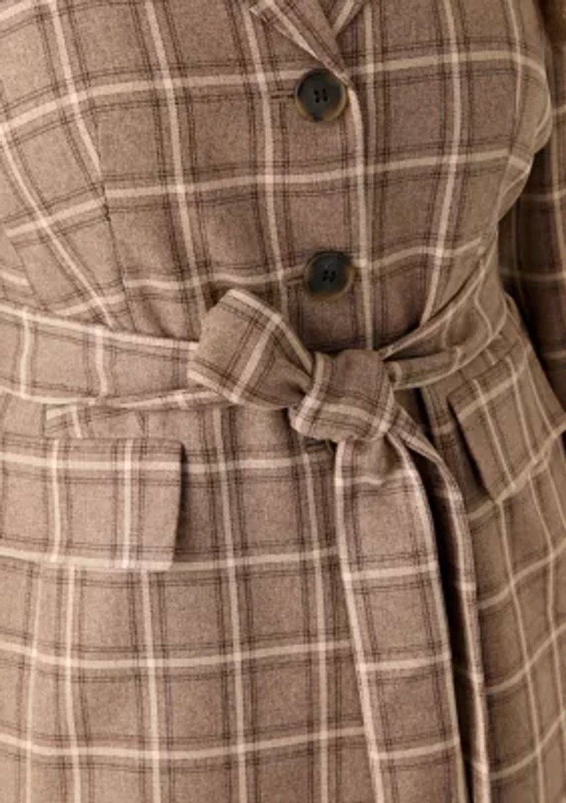 Plaid Trench & Wide Leg Pant