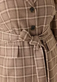 Plaid Trench & Wide Leg Pant