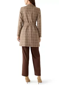 Plaid Trench & Wide Leg Pant