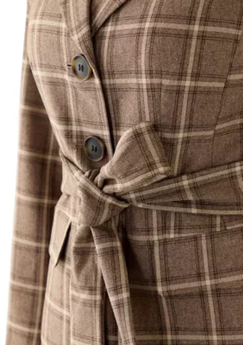 Plaid Trench & Wide Leg Pant