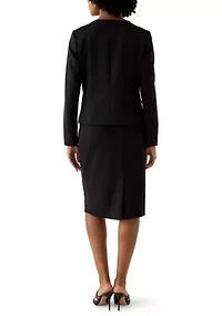 Four Button Scoop Neck Jacket & Skirt