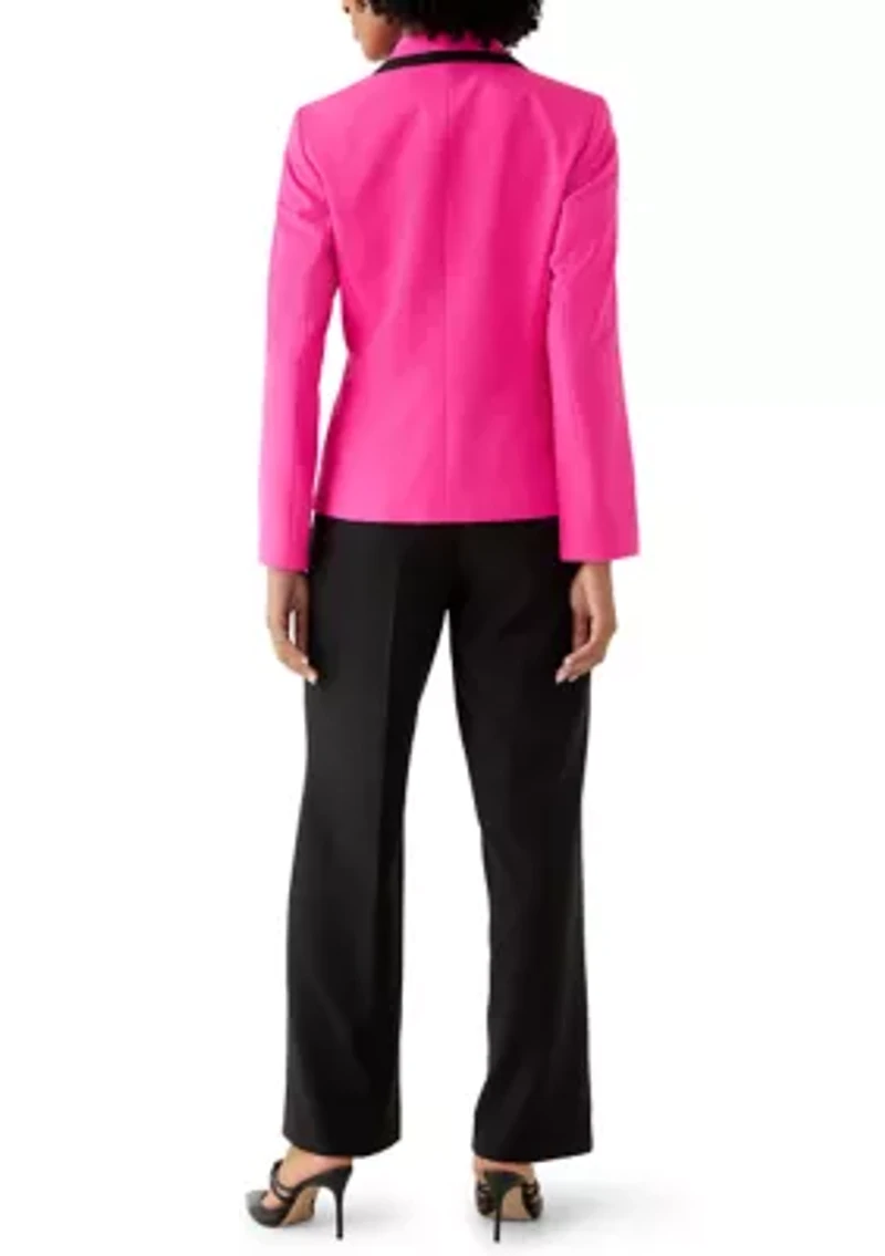 One Button Framed Jacket & Pull On Trouser