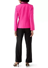 One Button Framed Jacket & Pull On Trouser