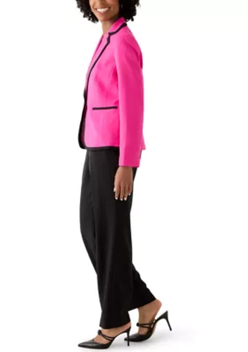 One Button Framed Jacket & Pull On Trouser