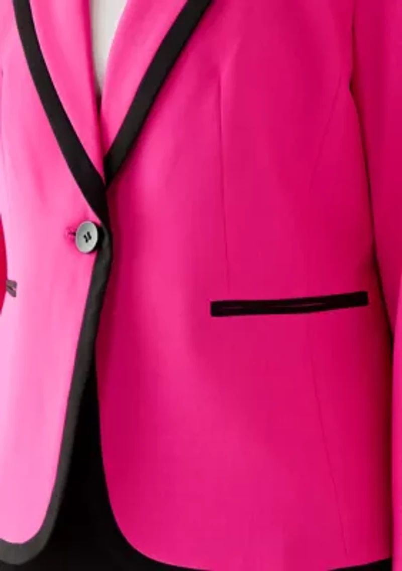 One Button Framed Jacket & Pull On Trouser