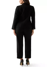 Two Button Seamed Jacket & Slim Pant