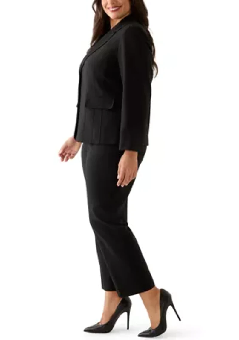 Two Button Seamed Jacket & Slim Pant