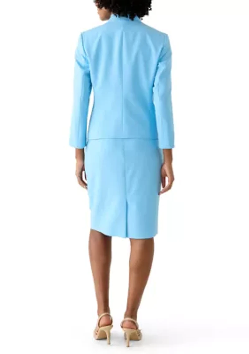 Cutout Collar Kissing Front Jacket and Sheath Dress