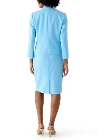 Cutout Collar Kissing Front Jacket and Sheath Dress