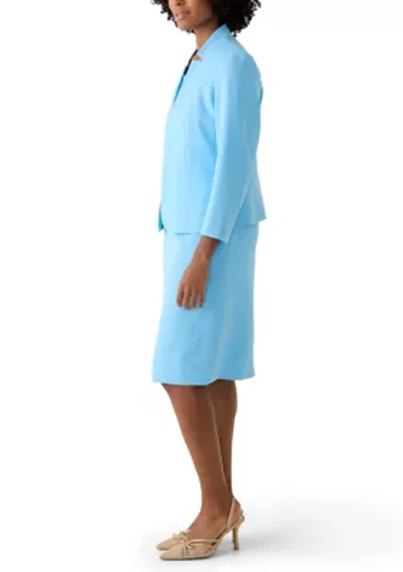 Cutout Collar Kissing Front Jacket and Sheath Dress