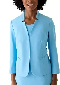 Cutout Collar Kissing Front Jacket and Sheath Dress